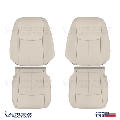 2014 - 2020 Fits Infiniti Q50 LEFT & RIGHT Wheat Leather SOLID Seat Covers 4PCS - OEM-Style Replacement Seat Cover