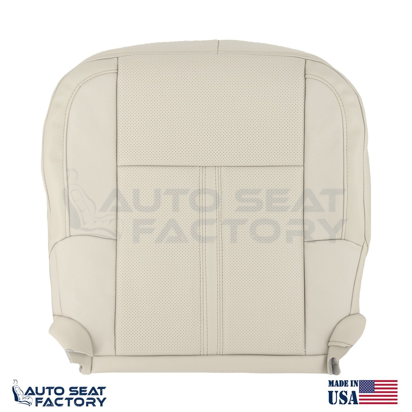 Fits 2009 - 2012 Lincoln MKS Driver Bottom Lt Camel Vinyl Seat Cover, Perforated - OEM-Style Replacement Seat Cover