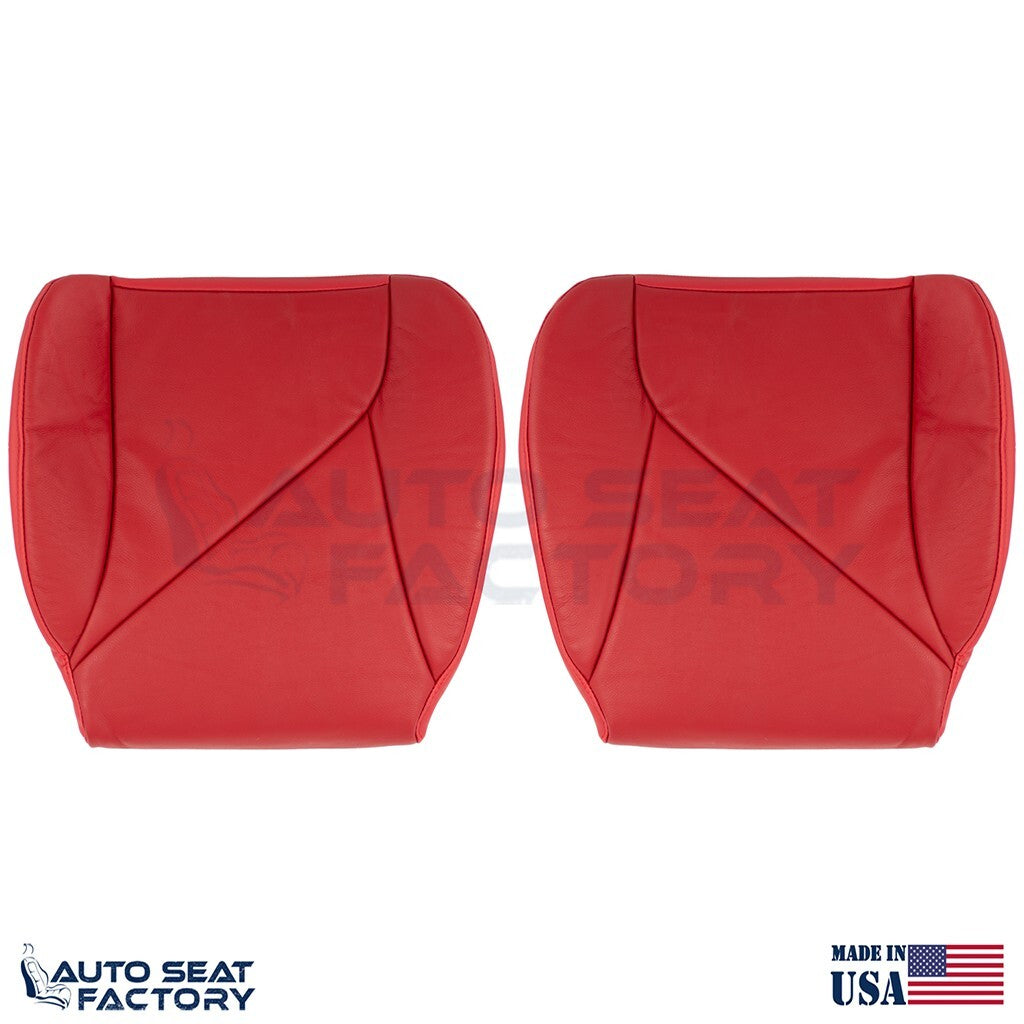 1995 Fits Chevy Corvette Driver & Passenger Bottoms Red Leather Seat Covers - OEM-Style Replacement Seat Cover