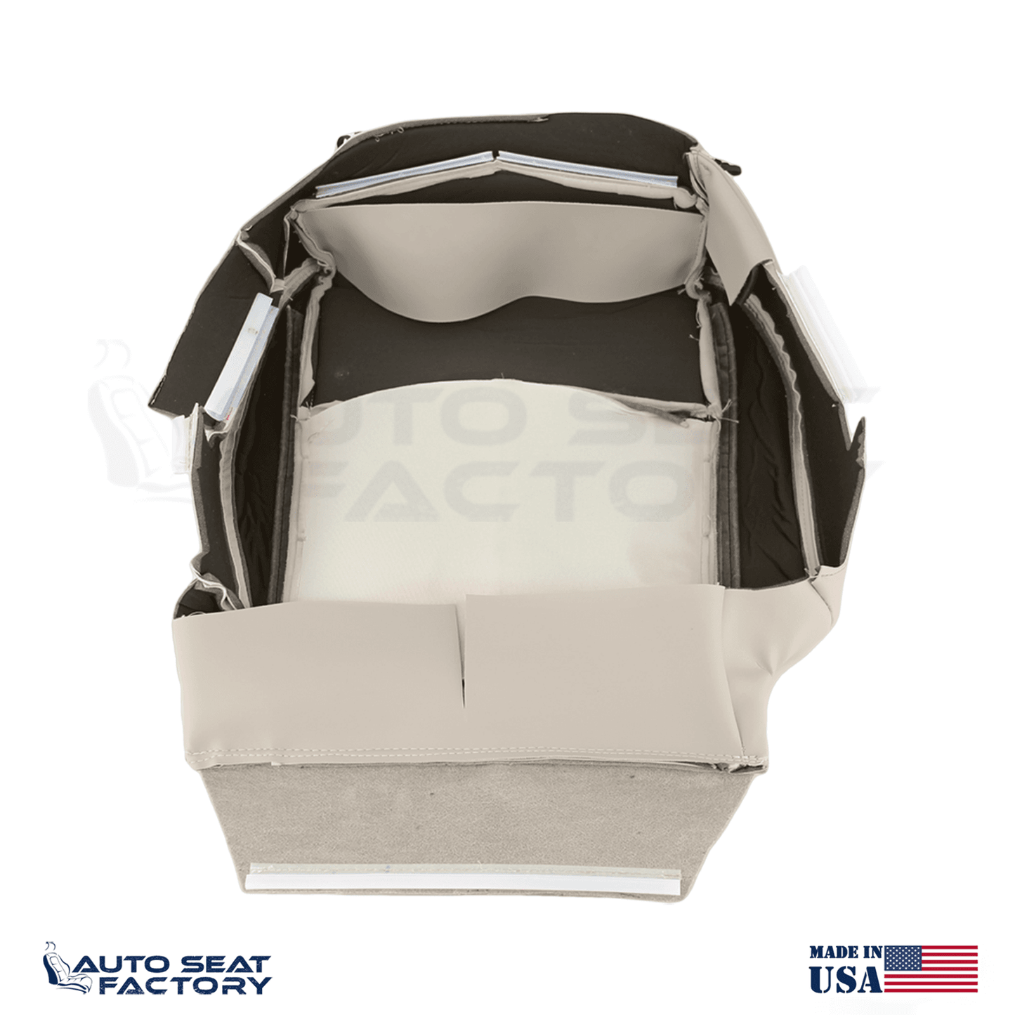 2014 - 2020 Fits Infiniti Q50 Driver Bottom Wheat Leather SOLID Seat Cover - OEM-Style Replacement Seat Cover