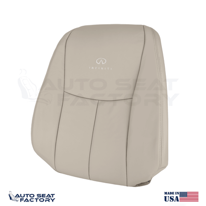 2014 - 2020 Fits Infiniti Q50 PASSENGER Wheat Leather SOLID Seat Covers 2PCS - OEM-Style Replacement Seat Cover