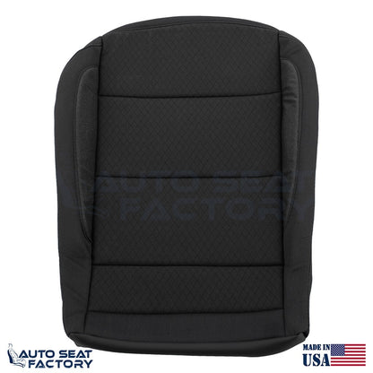 2019 - 2023 GMC Sierra PASSENGER Top & Bottom Black Cloth Seat Covers (Square) - OEM-Style Replacement Seat Cover