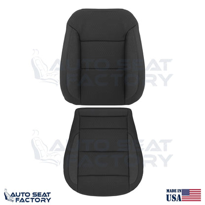 2019 - 2023 GMC Sierra Driver Top & Bottom Black Cloth Seat Covers (Square) - OEM-Style Replacement Seat Cover