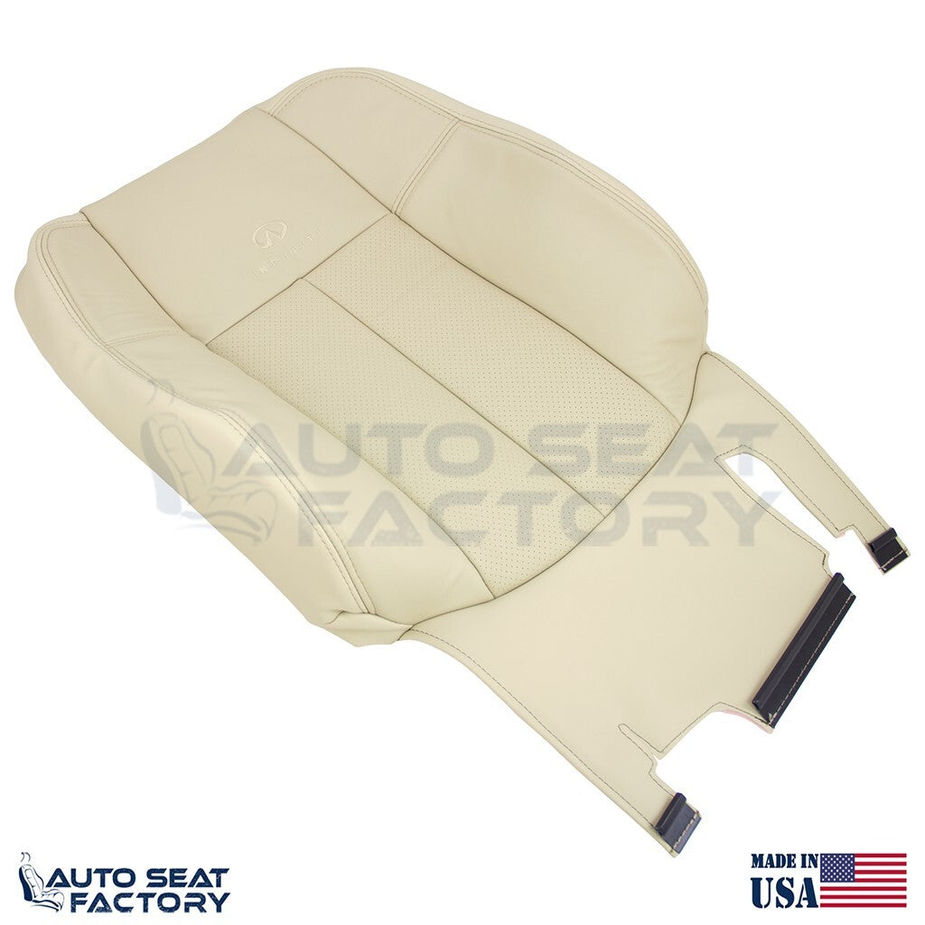 2006 - 2010 Fits Infiniti M45 M35 Front Top & Bottom Wheat Leather Covers, Perf. - OEM-Style Replacement Seat Cover
