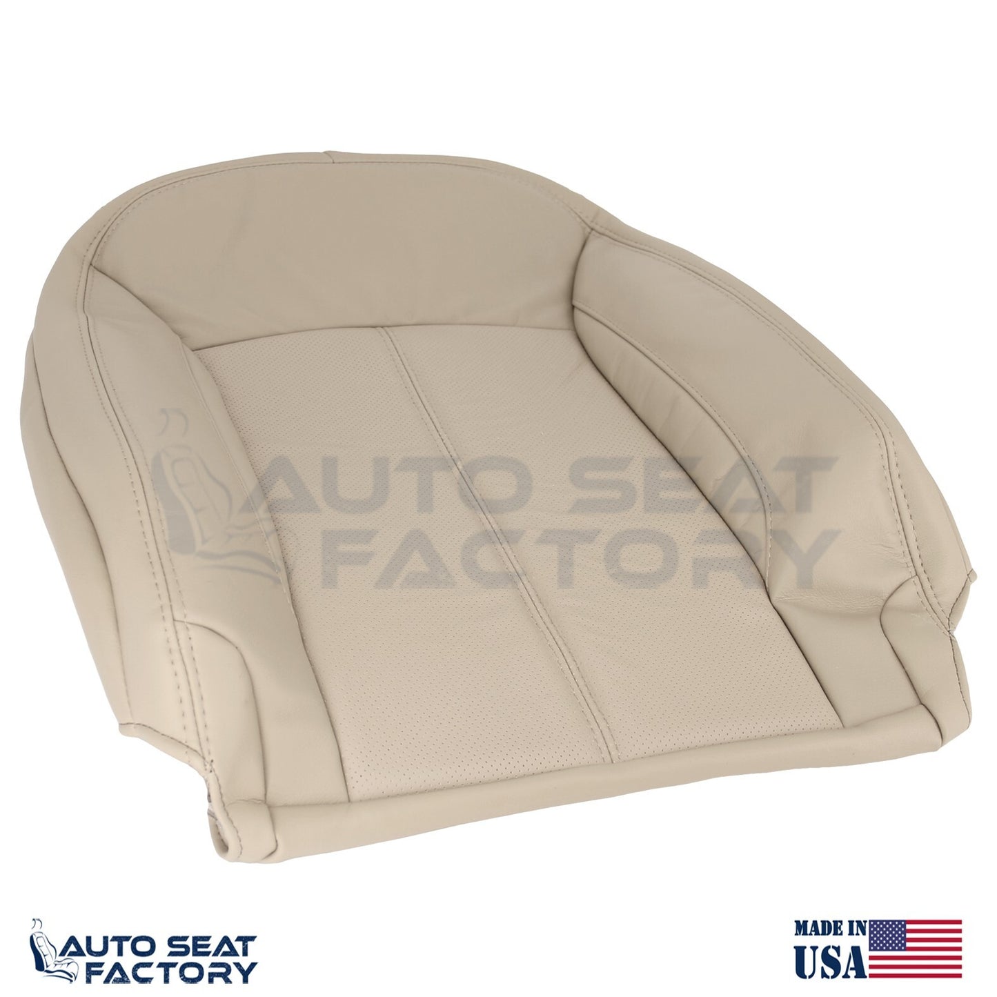 Fits 2010 - 2013 Buick LaCrosse RIGHT Top & Bottom Tan Leather Seat Covers, Perf - OEM-Style Replacement Seat Cover