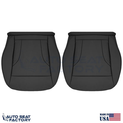 Fits 2013 - 2017 Audi Q5 Driver & Passenger Side Bottom Black Leather Seat Cover - OEM-Style Replacement Seat Cover