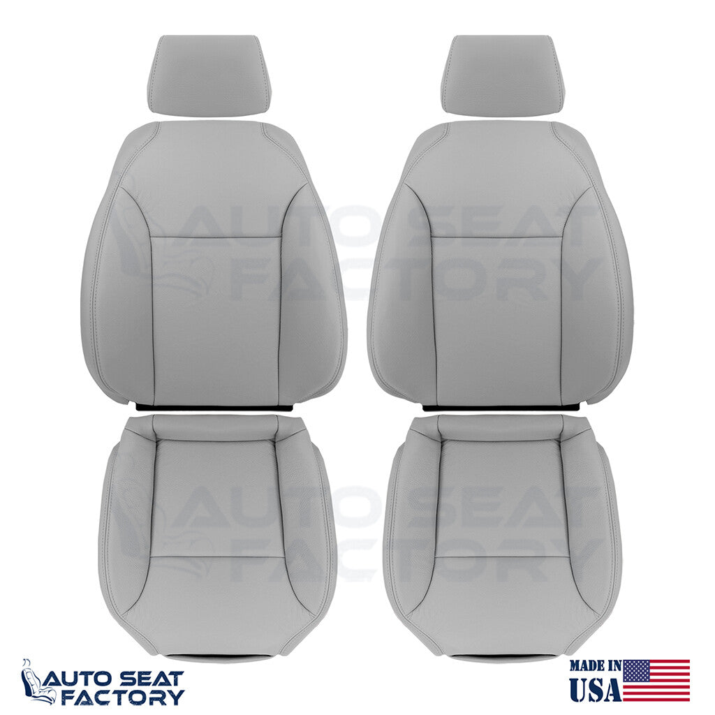 Replacement Fits 2004 - 2009 Saab 9-3 Driver Passenger Gray Vinyl Seat Covers - OEM-Style Replacement Seat Cover