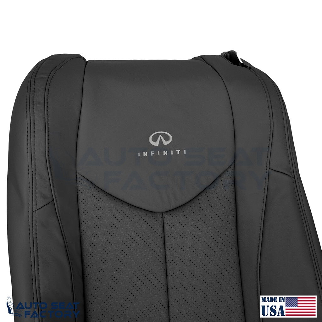 2009 -2013 Fits Infiniti G37 CONVERTIBLE Front 4PC Black Vinyl Seat Cover, Perf - OEM-Style Replacement Seat Cover