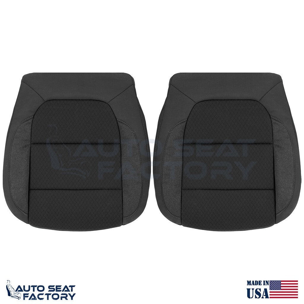 2019 - 2022 Chevy Silverado GMC Sierra Right Left Bottom Black Cloth Seat Covers - OEM-Style Replacement Seat Cover