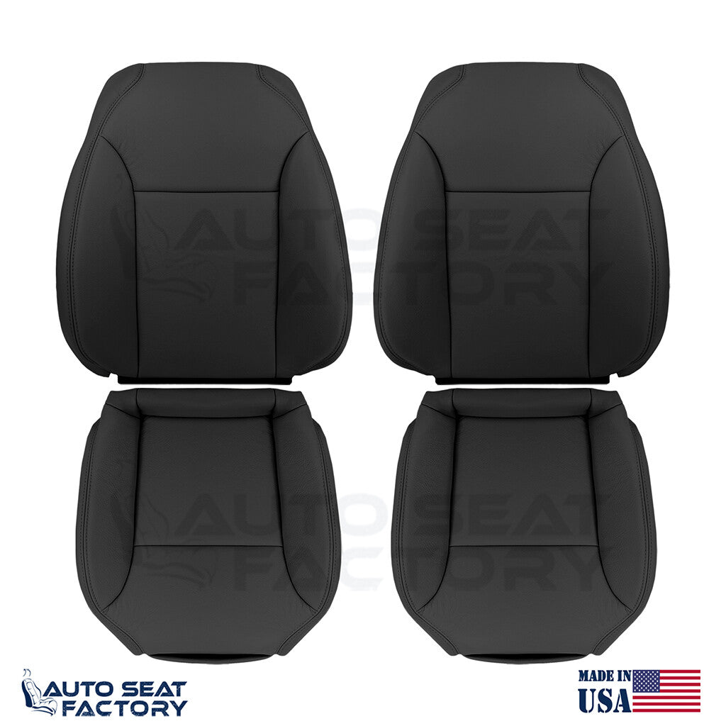 Fits 2004 - 2009 Saab 9-3 CONVERTIBLE Driver Passenger Black Vinyl Seat Covers - OEM-Style Replacement Seat Cover