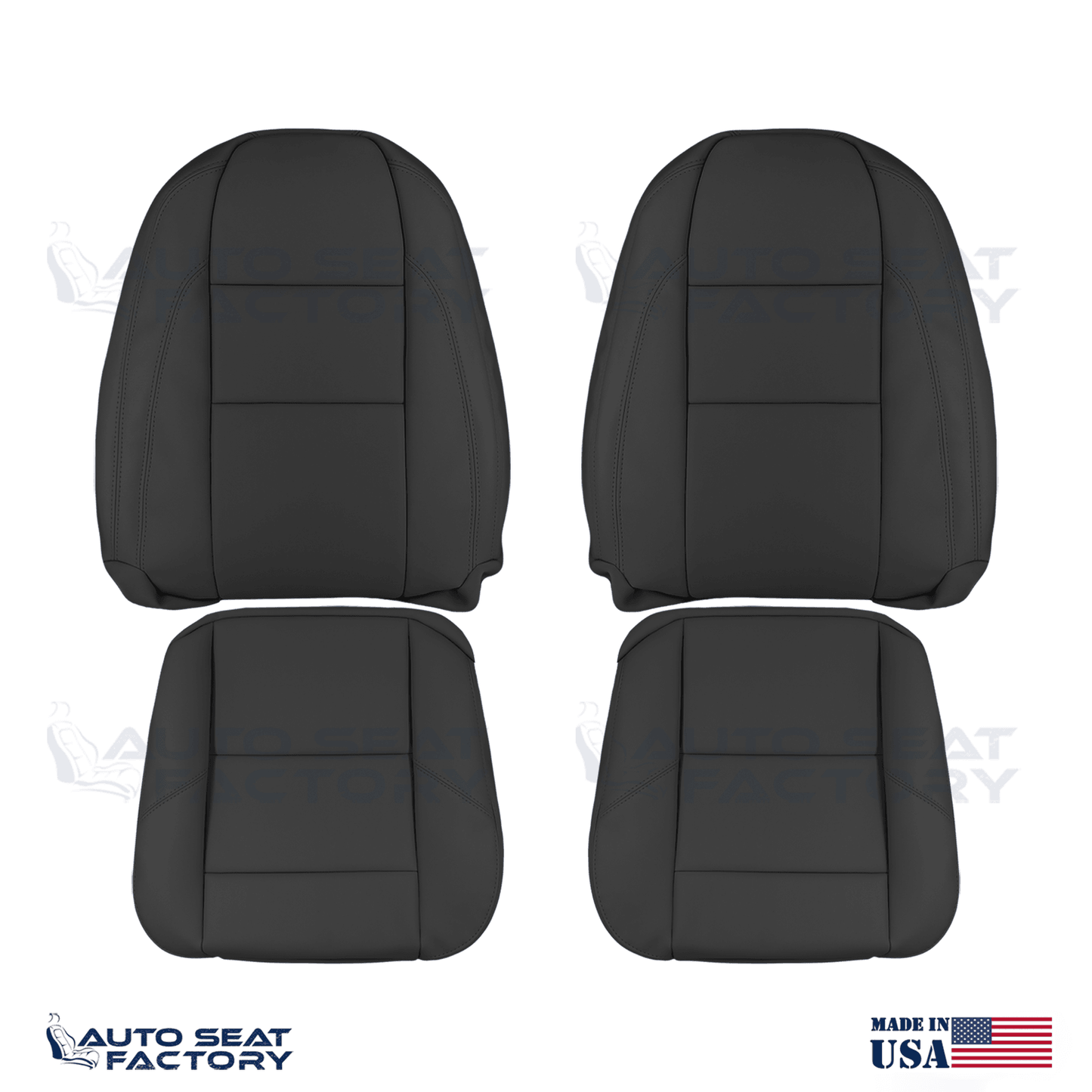 Fits 2007 - 2010 Volvo C70 Left & Right Top & Bottom Black Vinyl Seat Covers - OEM-Style Replacement Seat Cover