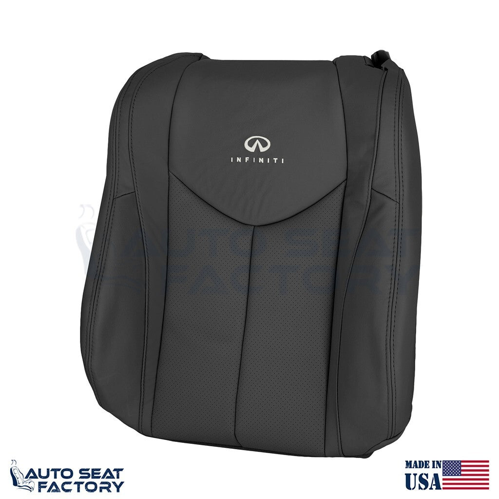 2009 - 2013 Fits Infiniti G37 CONVERTIBLE Left & Right Top Blk PERF Vinyl Covers - OEM-Style Replacement Seat Cover