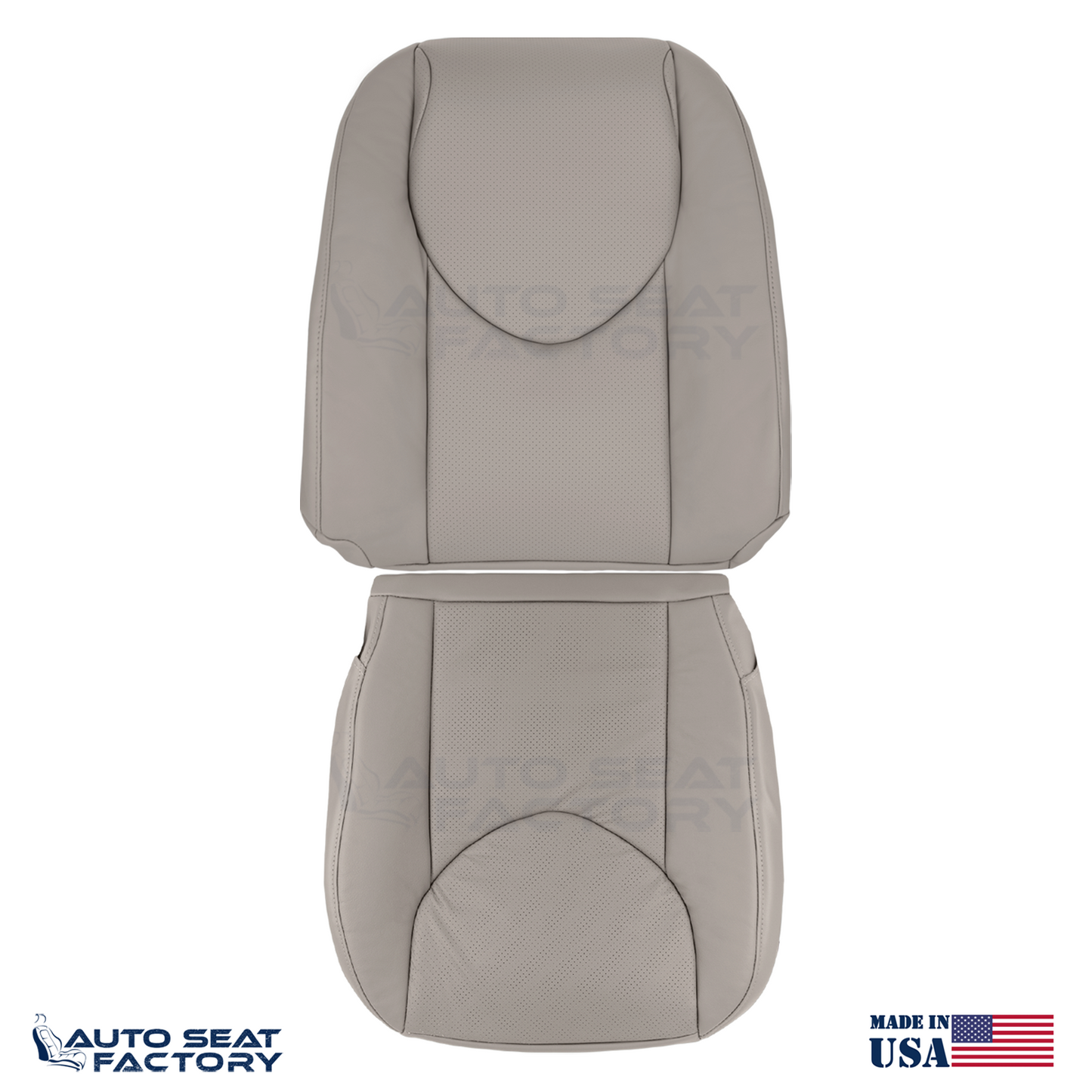 2006 - 2008 Fits Toyota RAV4 Perforated Driver Taupe Vinyl Seat Covers 2PCS - OEM-Style Replacement Seat Cover