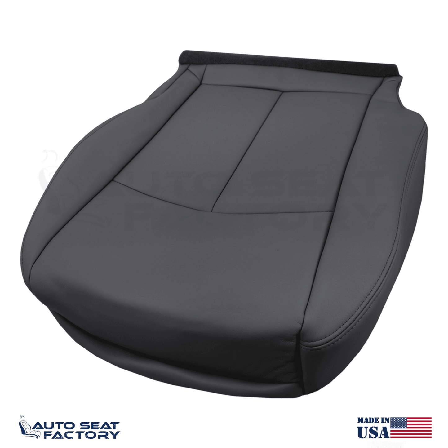 2014 - 2020 Fits Infiniti Q50 PASSENGER Black Leather SOLID Seat Covers 2PCS - OEM-Style Replacement Seat Cover