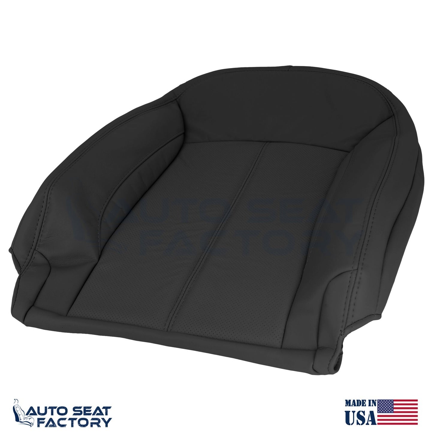 Fits 2010 - 2013 Buick LaCrosse RIGHT Top & Bottom Blk Vinyl Seat Covers, Perf. - OEM-Style Replacement Seat Cover