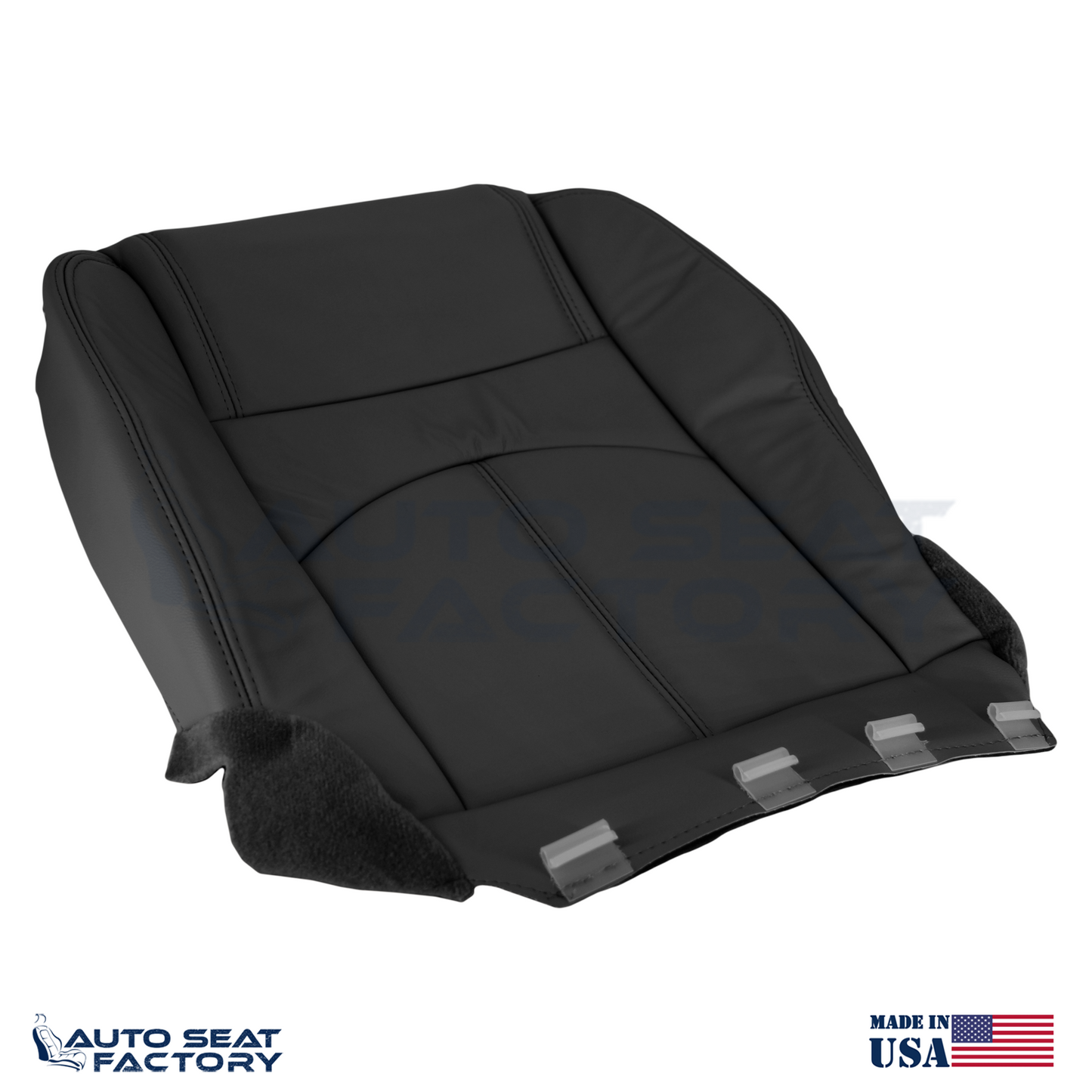 Fits 2013 - 2017 GMC Acadia Left & Right Bottom Solid Black Vinyl Seat Cover - OEM-Style Replacement Seat Cover