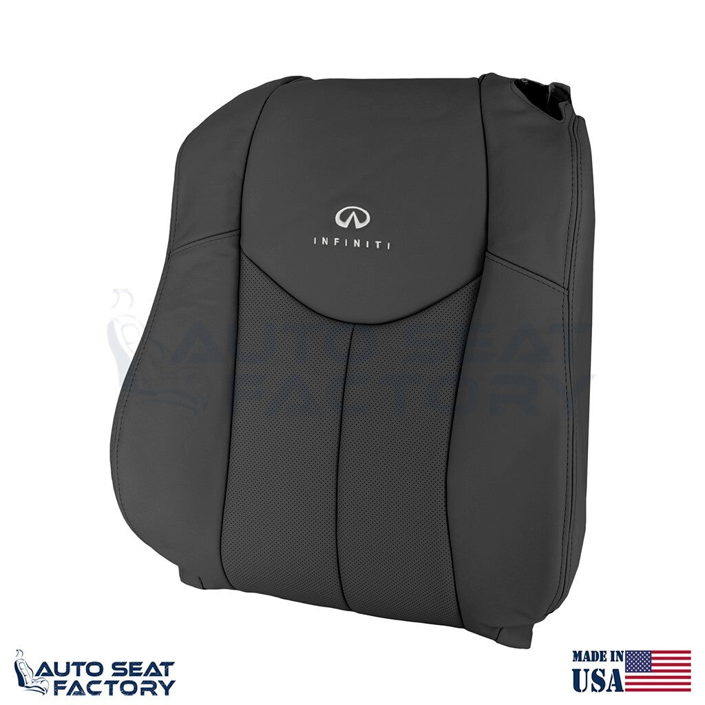 2009 - 2013 Fits Infiniti G37 Coupe Front Black Vinyl Seat Covers, Perf. 4PCS - OEM-Style Replacement Seat Cover