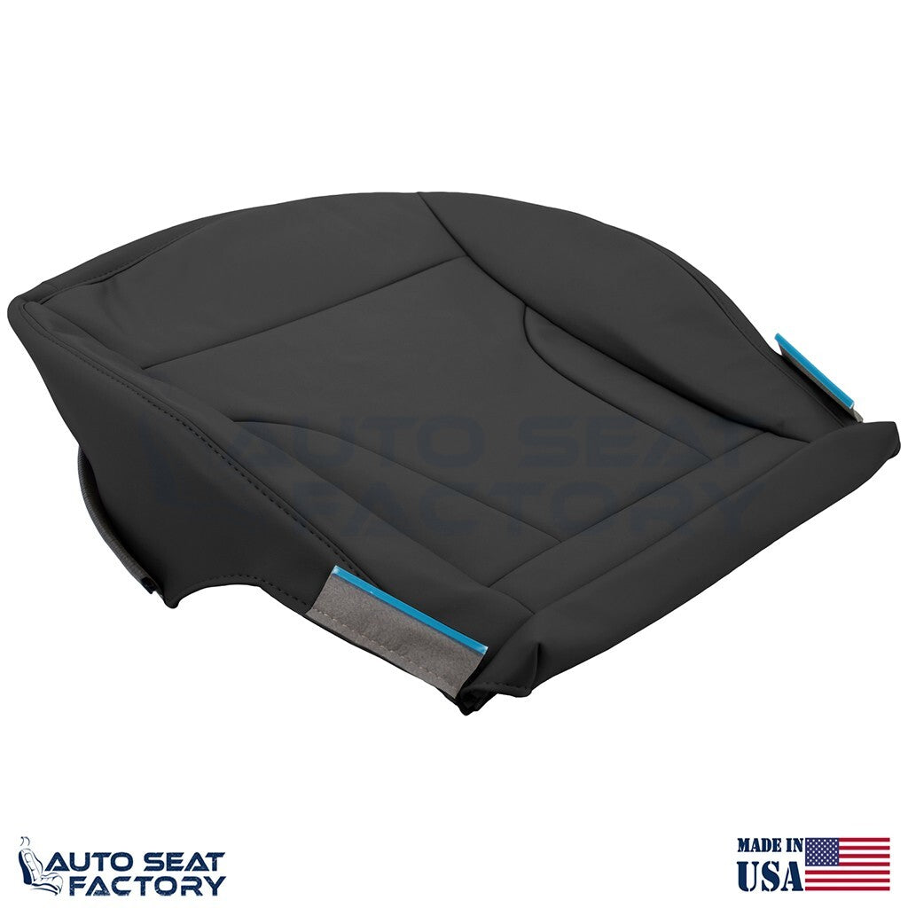 Replacement Fits 2013 - 2017 Audi Q5 Driver Bottom Solid Black Vinyl Seat Cover - OEM-Style Replacement Seat Cover