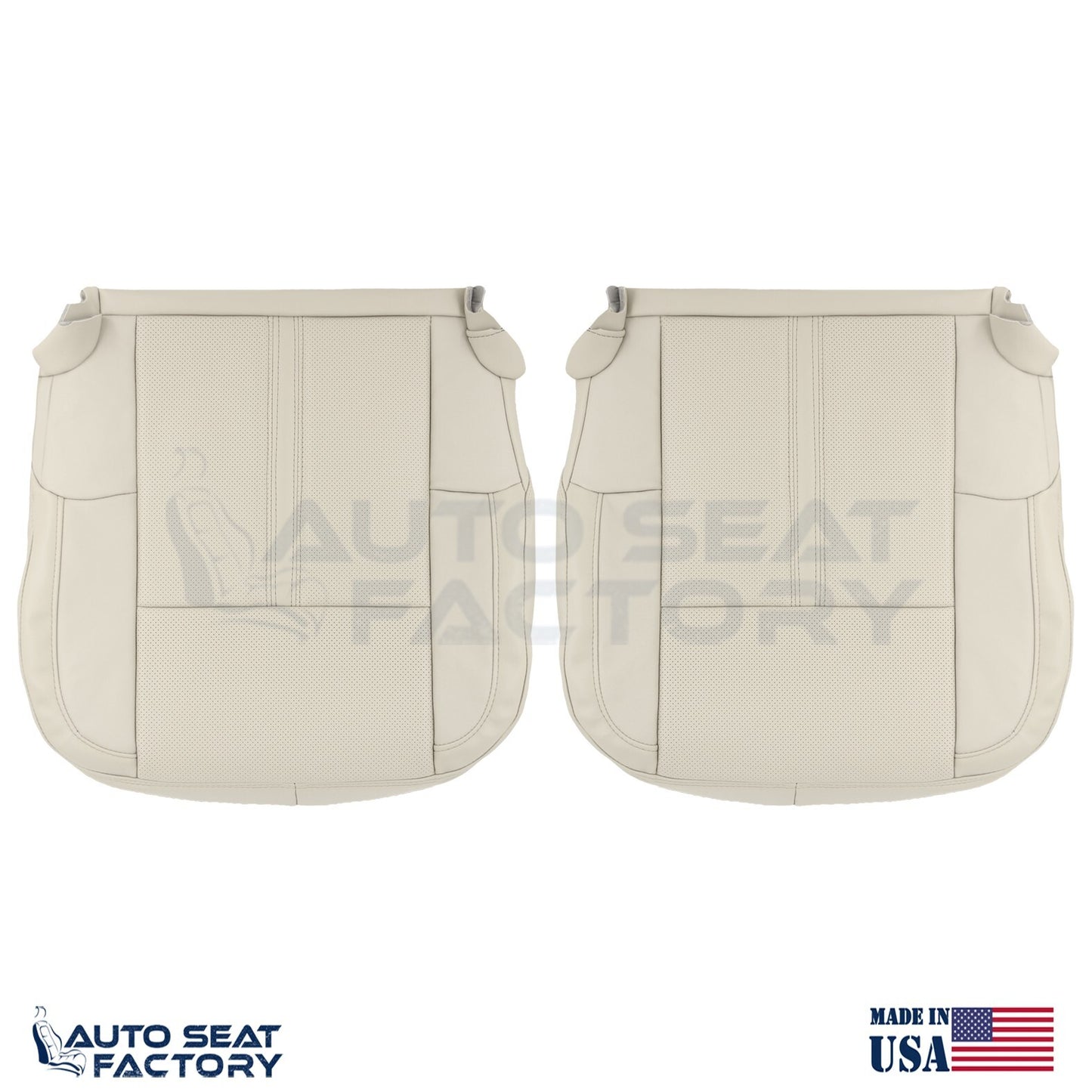 Fits 2009 - 2012 Lincoln MKS Front Bottom Lt Camel Vinyl Seat Covers, Perforated - OEM-Style Replacement Seat Cover