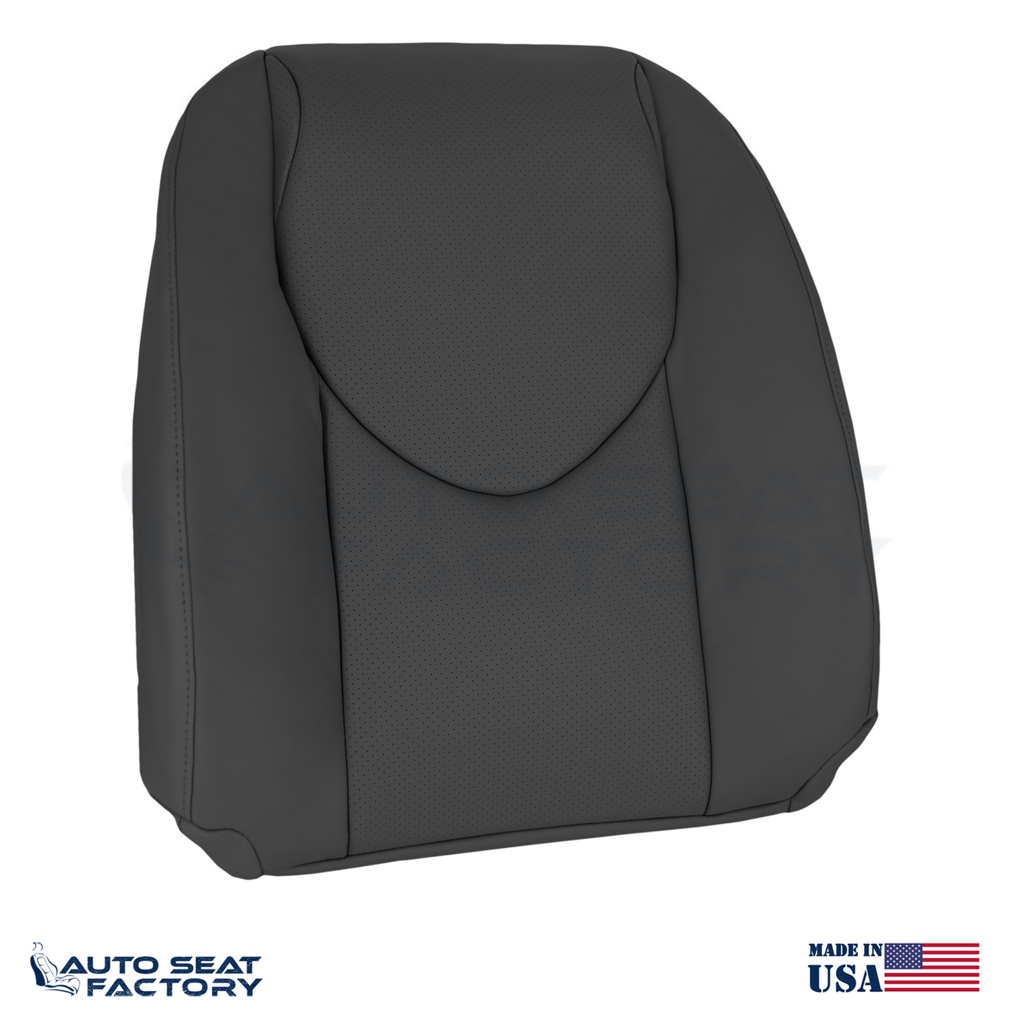 2006 - 2012 Fits Toyota RAV4 Perforated Left & Right Top Black Vinyl Seat Covers - OEM-Style Replacement Seat Cover