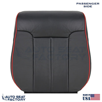 2011 - 2014 Ford F-150 PASSENGER Top Perforated Black Seat Cover w/ Red Piping - OEM-Style Replacement Seat Cover