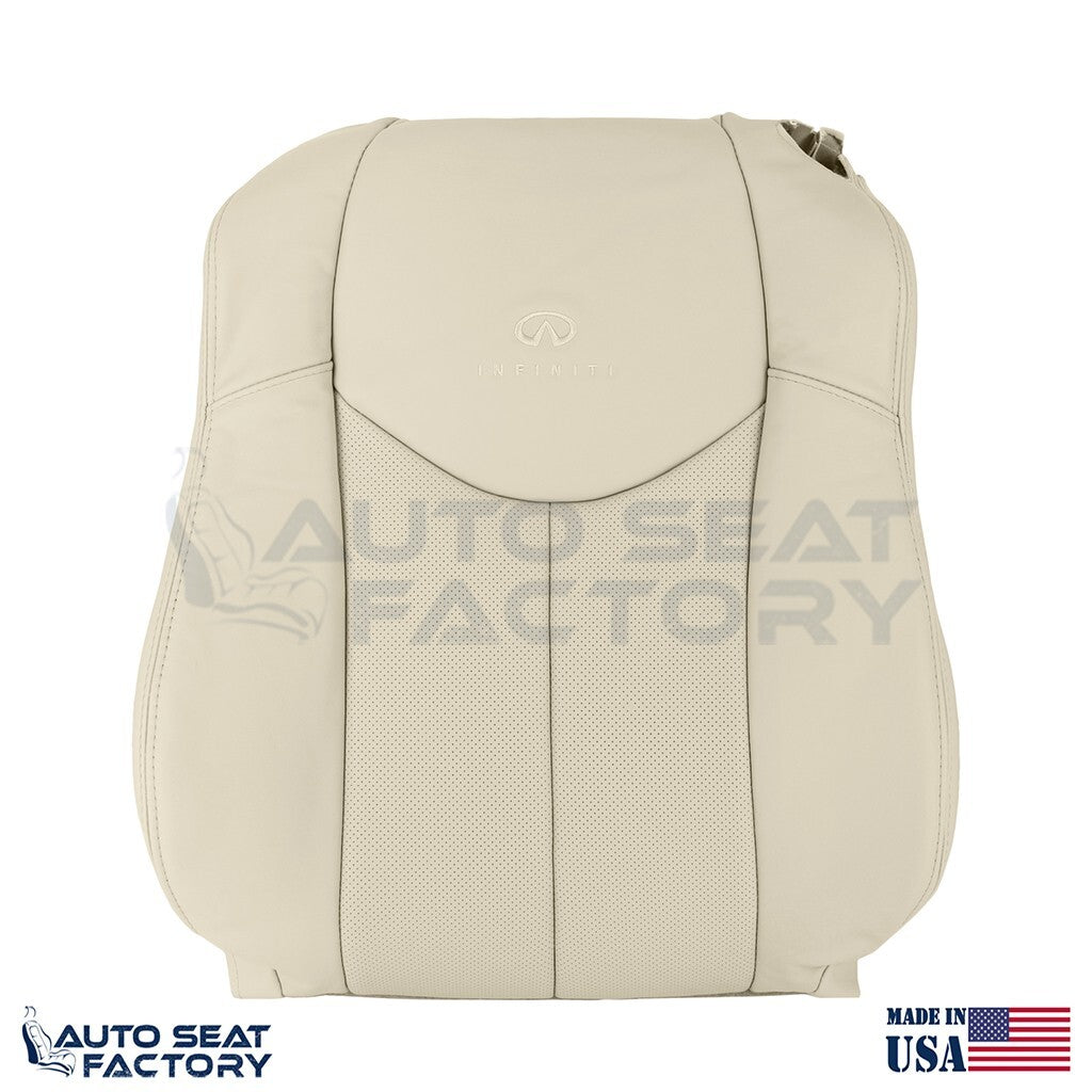 2009 - 2013 Fits Infiniti G37 Coupe Driver Top Bottom Tan Vinyl Seat Cover, Perf - OEM-Style Replacement Seat Cover