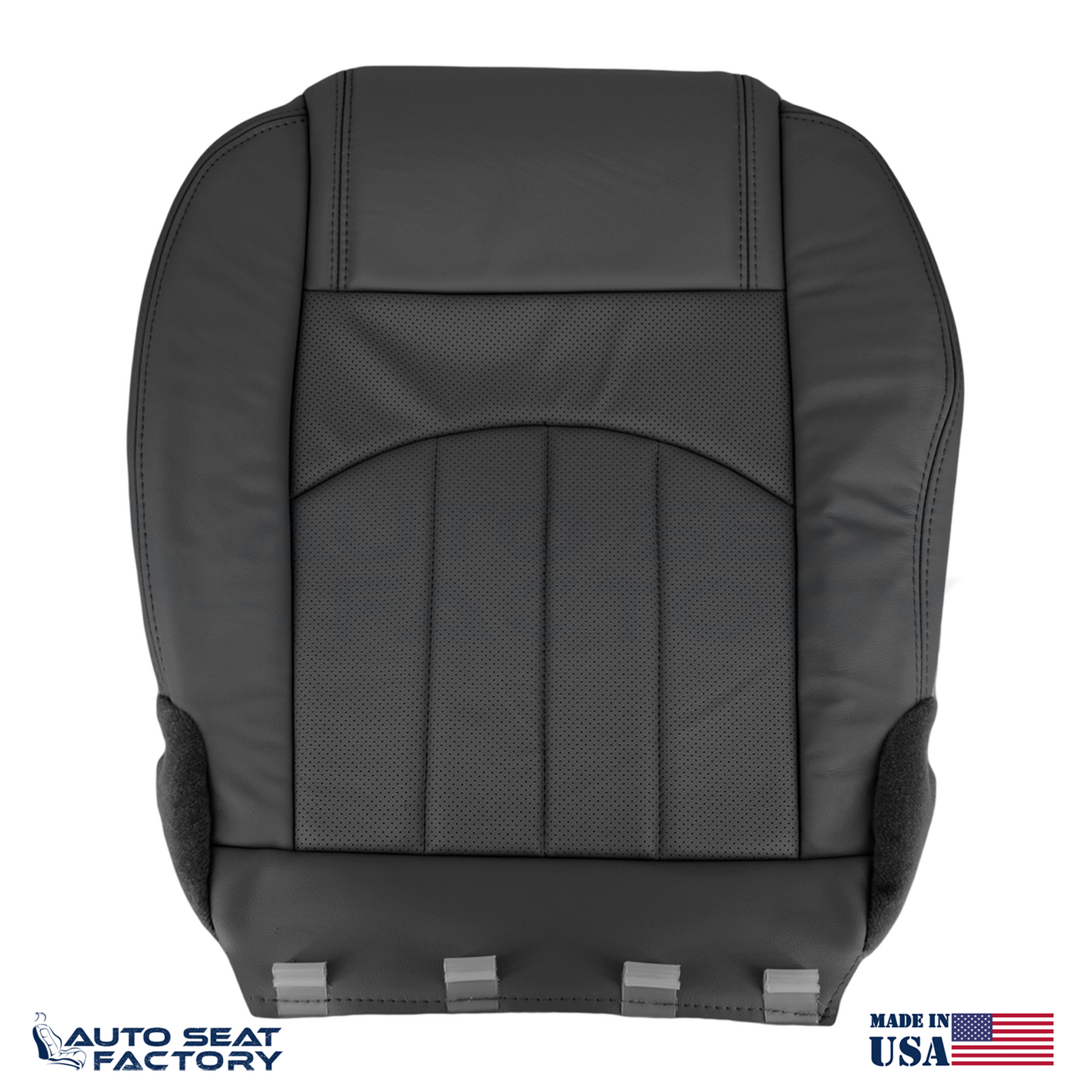Fits 2013 - 2017 GMC Acadia Perforated Driver Bottom Black Vinyl Seat Cover - OEM-Style Replacement Seat Cover