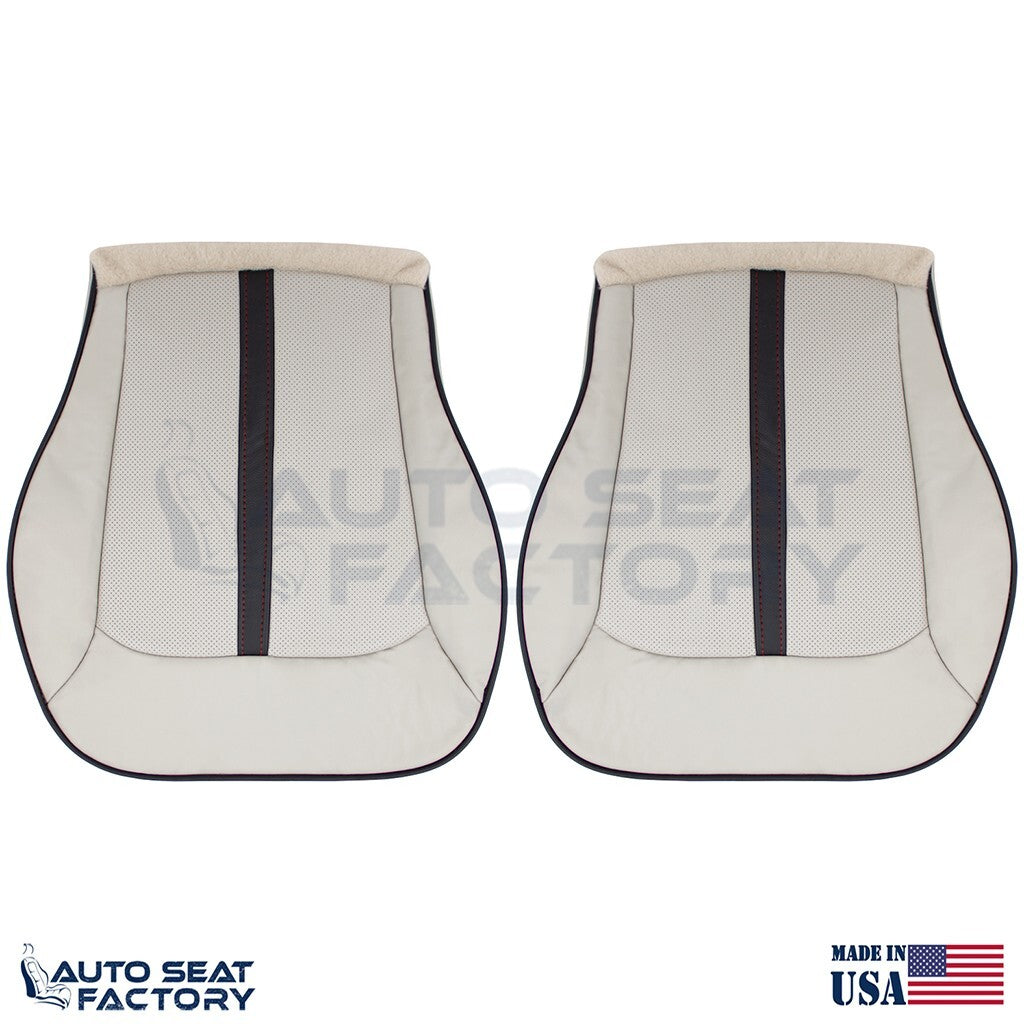 2011 -2015 Fits Lincoln MKX LEFT & RIGHT Bottom Ceramic/black Leather Skin, Perf - OEM-Style Replacement Seat Cover