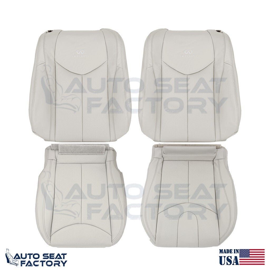 2009 - 2013 Fits Infiniti G37 CONVERTIBLE Front 4PC Gray Vinyl Seat Cover, Perf. - OEM-Style Replacement Seat Cover