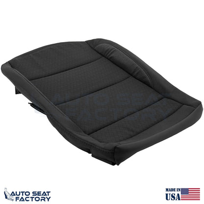 2019 - 2023 GMC Sierra PASSENGER Bottom Black Cloth Seat Cover (Square) - OEM-Style Replacement Seat Cover