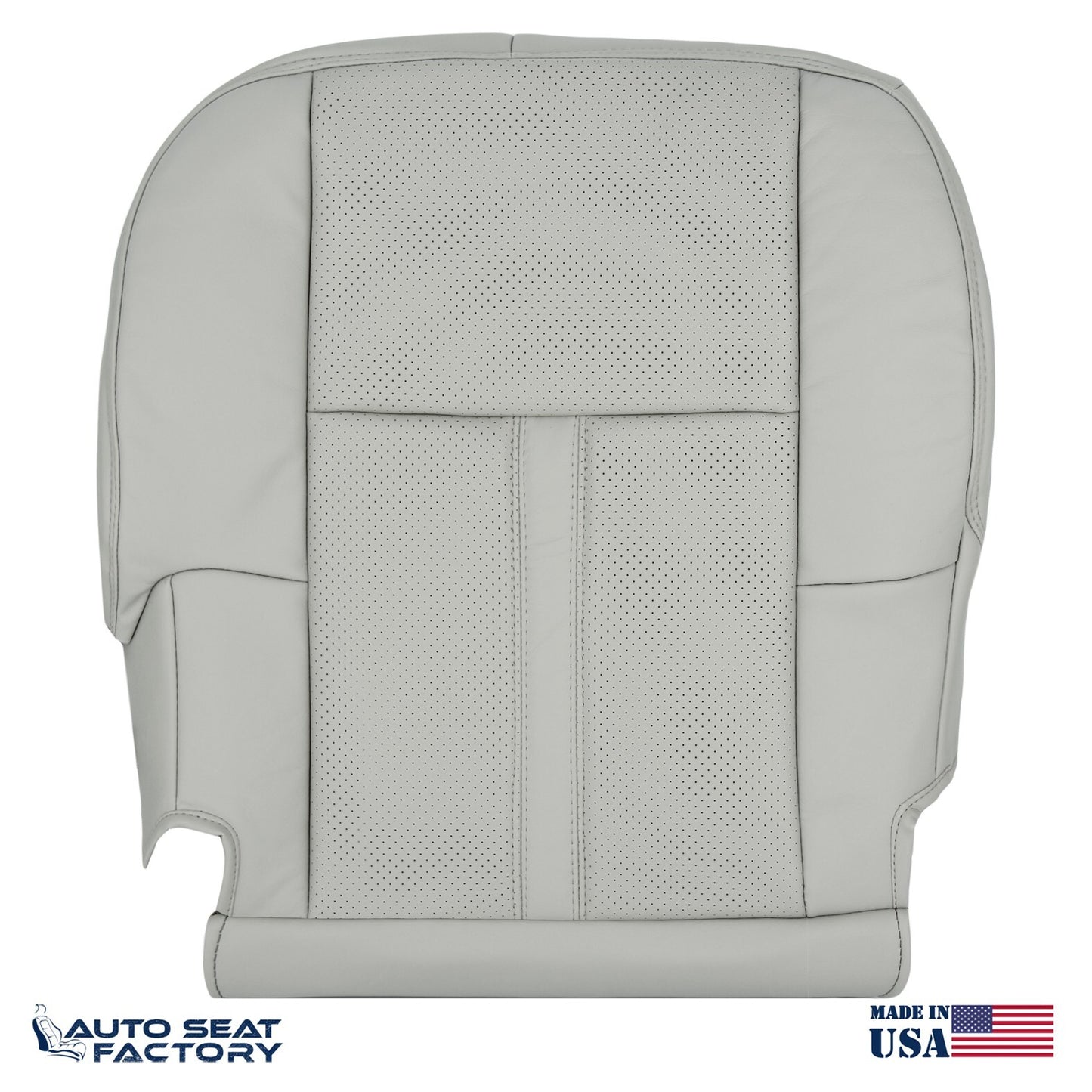 Fits 2010 - 2019 Lincoln MKT Driver Bottom Gray Vinyl Seat Cover, Perforated - OEM-Style Replacement Seat Cover