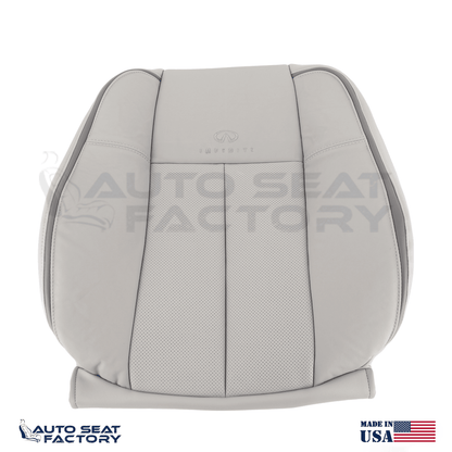 Fits 2006 2007 2009 Infiniti M45 M35 Driver Top Gray Leather Seat Cover, Perf. - OEM-Style Replacement Seat Cover