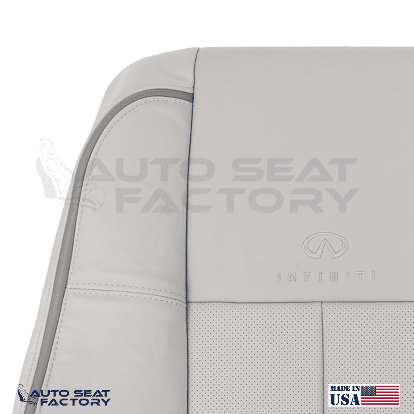 2006 - 2010 Fits Infiniti M45 M35 Driver Top & Bottom Gray VL Seat Covers, Perf. - OEM-Style Replacement Seat Cover
