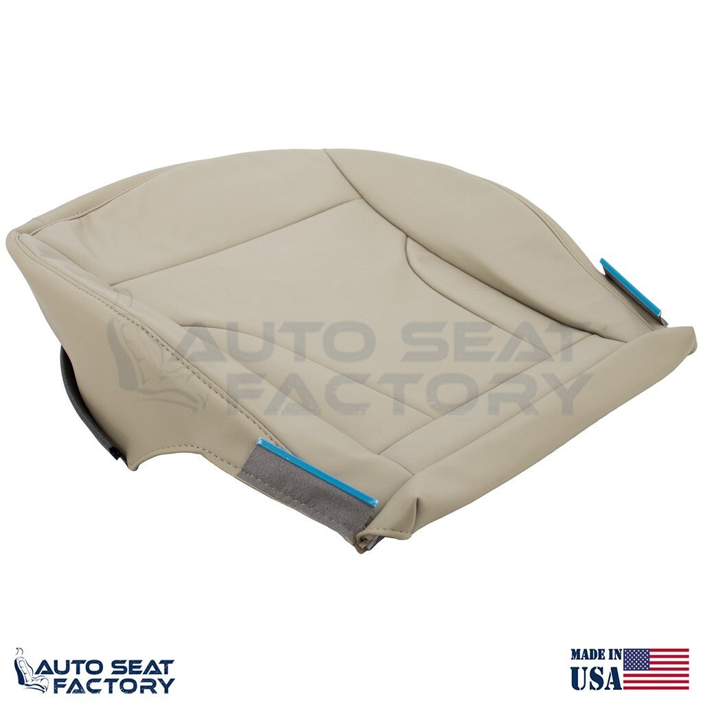 Fits 2013 - 2017 Audi Q5 Driver & Passenger Side Bottom Beige Leather Seat Cover - OEM-Style Replacement Seat Cover