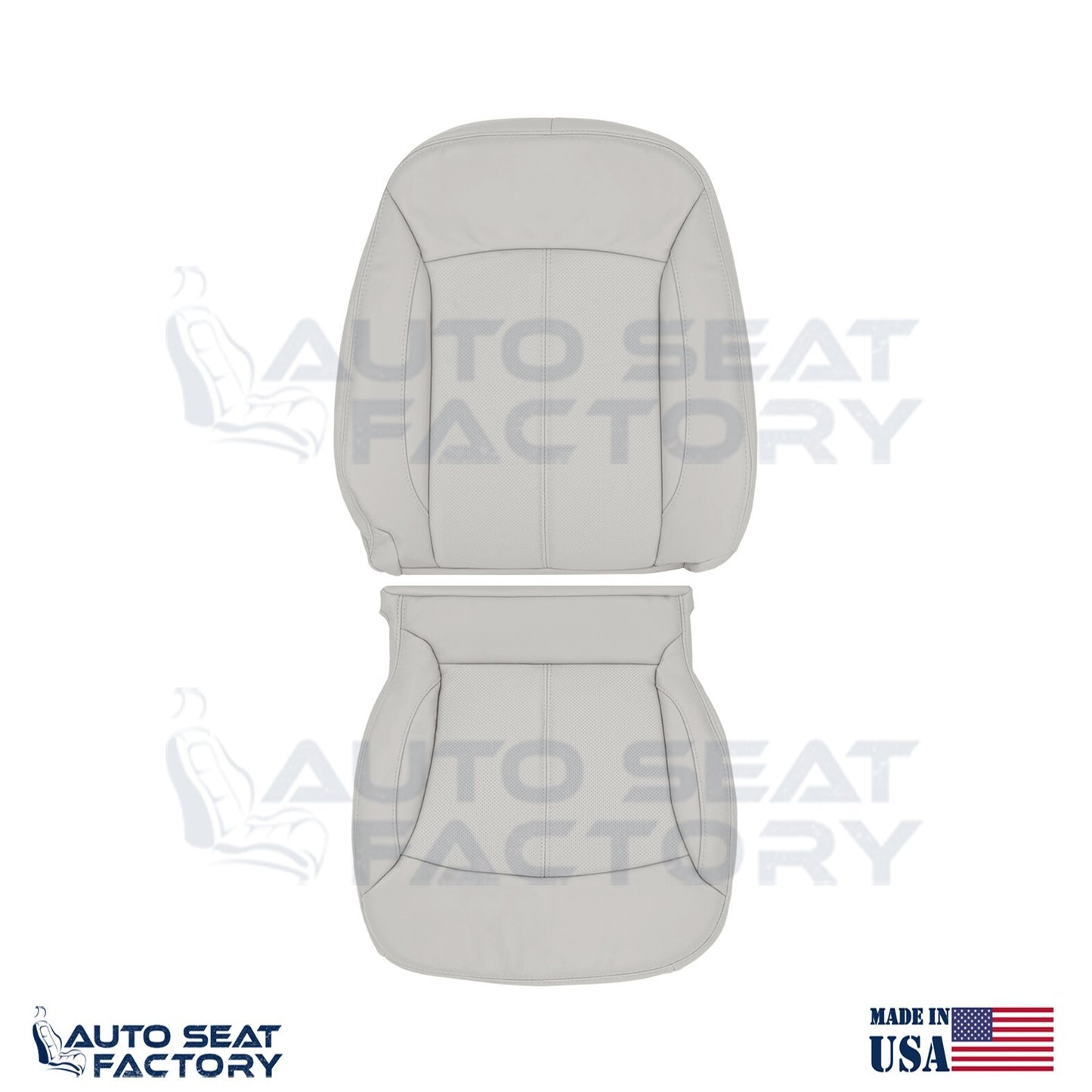 Fits 2010 -2013 Buick LaCrosse RIGHT Top & Bottom Gray Leather Seat Covers, Perf - OEM-Style Replacement Seat Cover