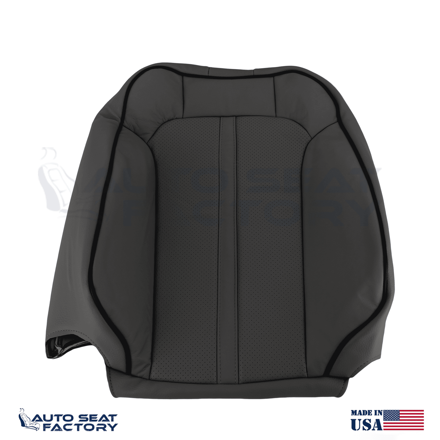 2011 - 2015 Lincoln MKX Perforated Driver Side Top Black Vinyl Seat Cover - OEM-Style Replacement Seat Cover