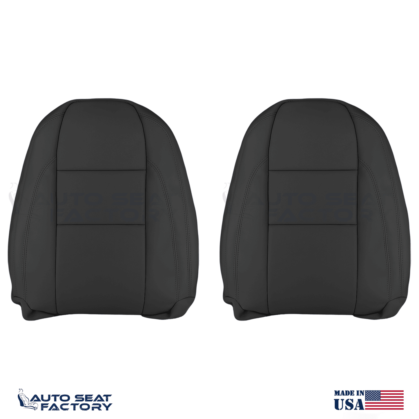 Replacement Fits 2007 - 2010 Volvo C70 Left & Right Top Black Vinyl Seat Covers - OEM-Style Replacement Seat Cover