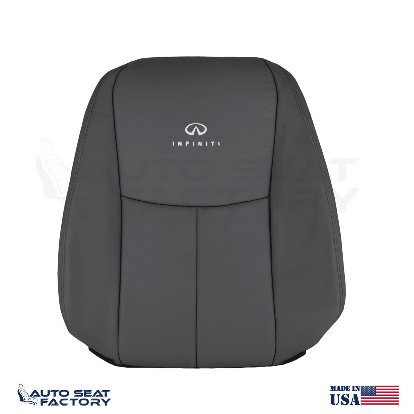 2014 - 2020 Fits Infiniti Q50 LEFT & RIGHT Black Vinyl SOLID Seat Covers 4PCS - OEM-Style Replacement Seat Cover