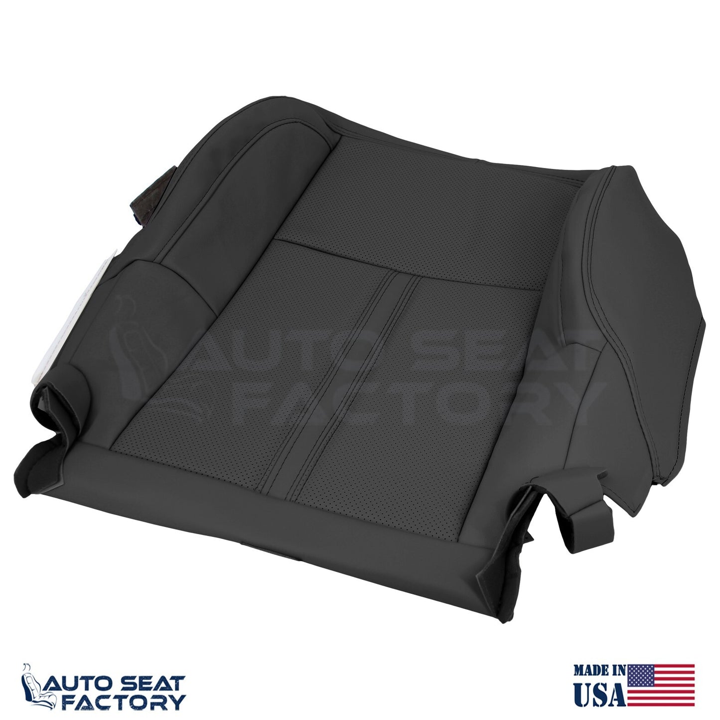 Fits 2009 - 2012 Lincoln MKS Driver Black Vinyl Seat Covers, Perforated 2PCS - OEM-Style Replacement Seat Cover