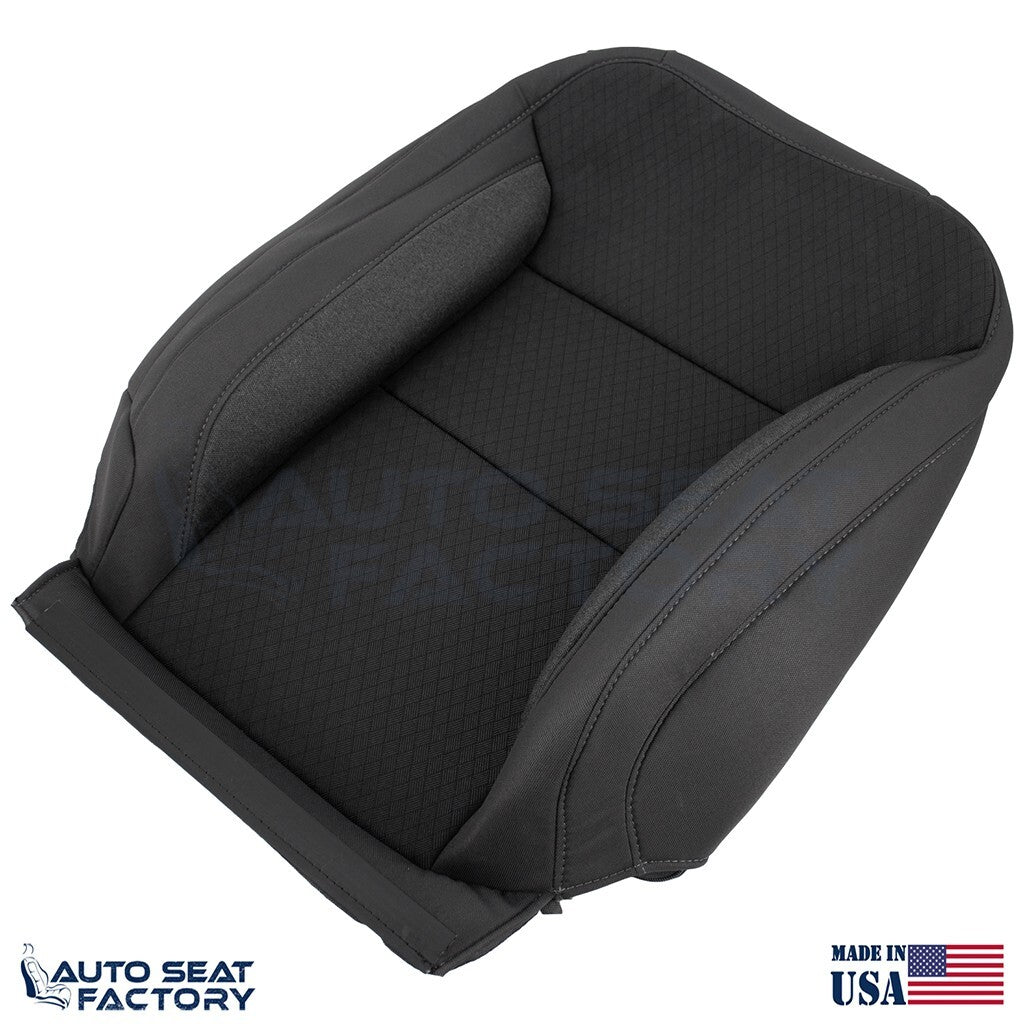 2019 - 2023 GMC Sierra Driver & Passenger Black Cloth Seat Covers (Square) - OEM-Style Replacement Seat Cover