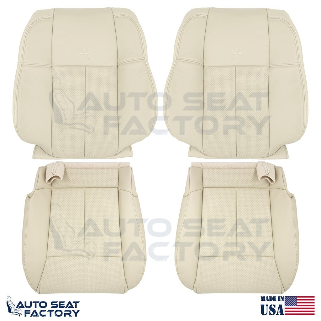 Replacement 2006 - 2010 Fits Infiniti M45 M35 Front Wheat Leather Covers, Perf. - OEM-Style Replacement Seat Cover
