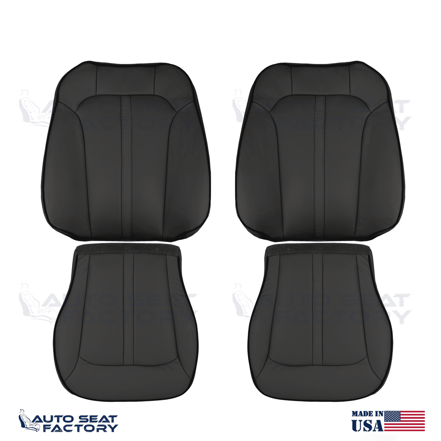 Replacement 2011 -2015 Lincoln MKX Perforated Black Vinyl Seat Covers 4PCS - OEM-Style Replacement Seat Cover