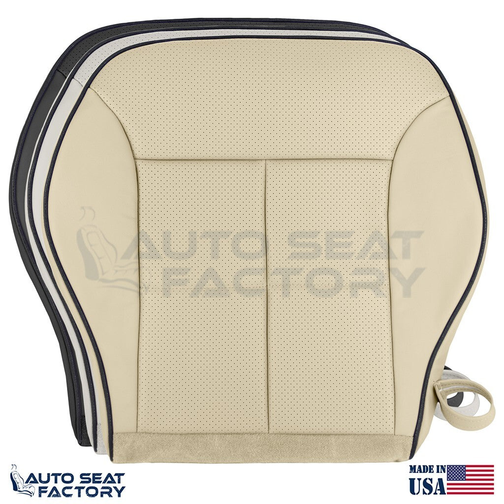 Fits 2007 - 2010 Lincoln MKX Perforated Driver Lower Leather Seat Cover + Piping - OEM-Style Replacement Seat Cover