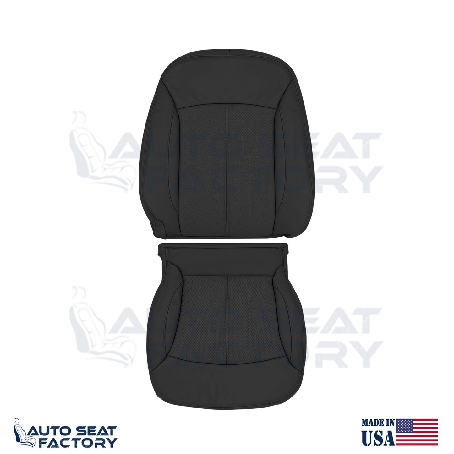 Fits 2010 - 2013 Buick LaCrosse RIGHT Top & Bottom Blk Vinyl Seat Covers, Perf. - OEM-Style Replacement Seat Cover