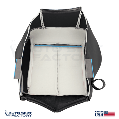 Fits 2007 - 2010 Lincoln MKX Perf RIGHT Bottom Black Leather Seat Cover + Piping - OEM-Style Replacement Seat Cover