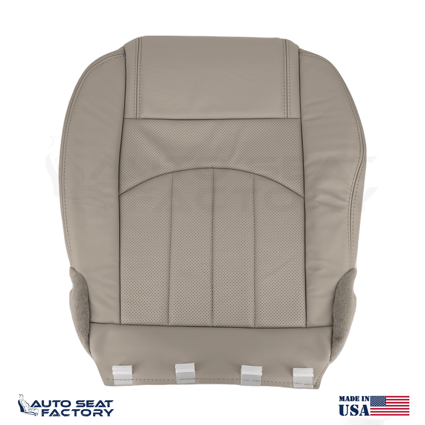 Fits 2013 - 2017 GMC Acadia Perforated PASSENGER Bottom Dune Vinyl Seat Cover - OEM-Style Replacement Seat Cover