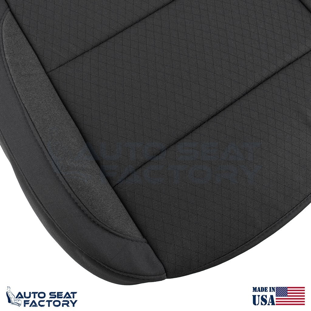 2019 - 2023 Chevy Silverado Driver & Passenger Black Cloth Seat Covers (Square) - OEM-Style Replacement Seat Cover