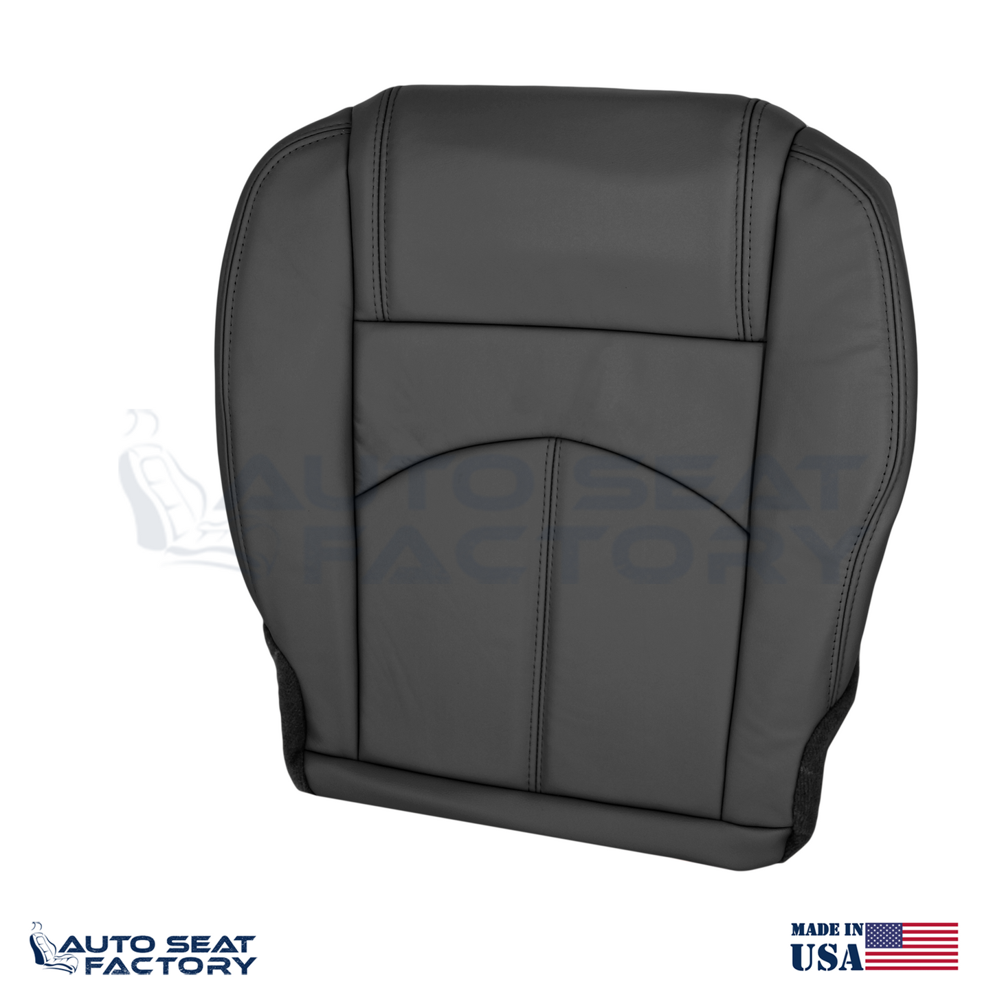 Fits 2013 - 2017 GMC Acadia Driver Side Bottom Solid Black Vinyl Seat Cover - OEM-Style Replacement Seat Cover