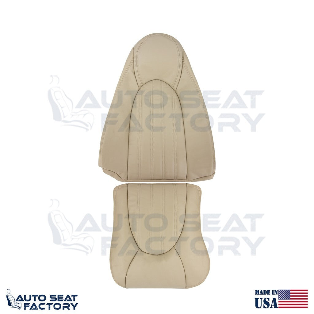 Fits 1997 - 2000 Jaguar XK8 Driver Side Top & Bottom Tan Leather Seat Covers - OEM-Style Replacement Seat Cover