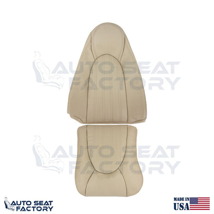 Fits 1997 - 2000 Jaguar XK8 Driver Side Top & Bottom Tan Leather Seat Covers - OEM-Style Replacement Seat Cover